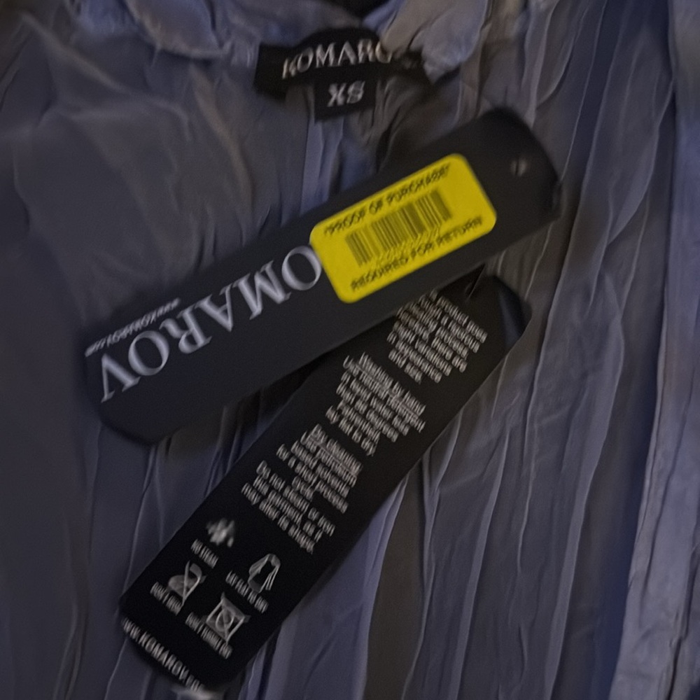 Komarov Jacket Womens XS Purple Open Front Dress Jacket Crinkle Fabric Sheer - Picture 2 of 2